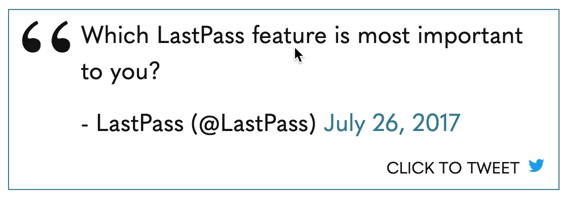 LastPass 2017 年 7 月 26 日的推文:Which LastPass feature is most important to you?